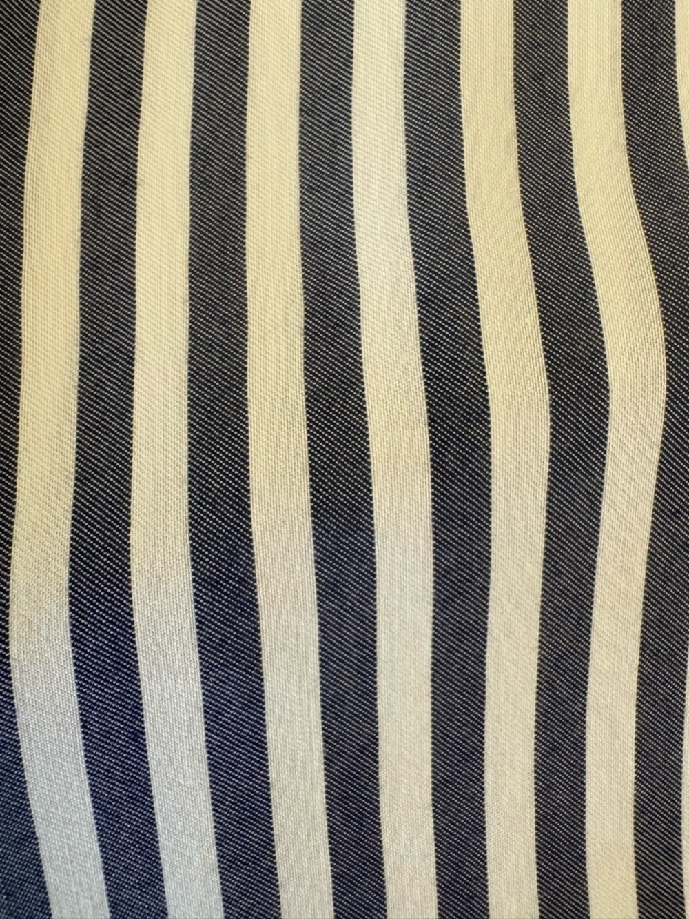 Ann Taylor Factory Blue White Striped Balloon Puff Sleeve Blouse XL Petite - Picture 10 of 10